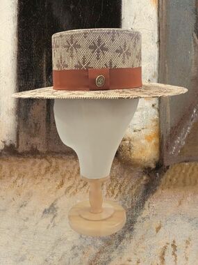 STEVEN LAND MENS "MIRAGE" CORDOBES FLAT-TOPPED WIDE BRIM STRAW HAT. SH103